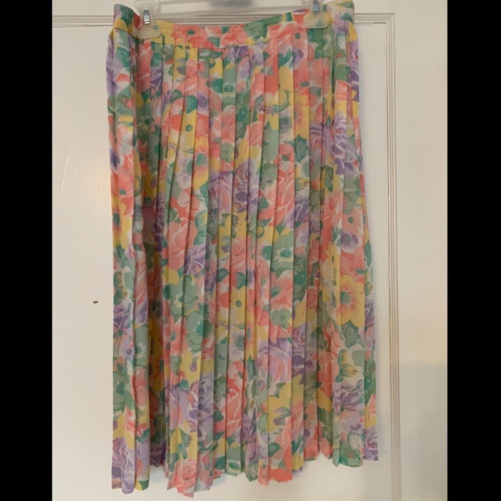 Vintage Summery Floral Pastel Long/Midi Skirt